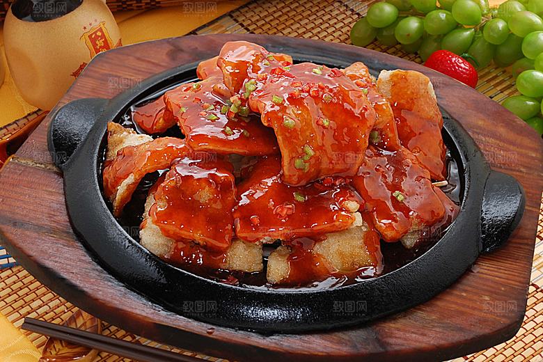 烧汁鲽鱼扒高清图片设计素材