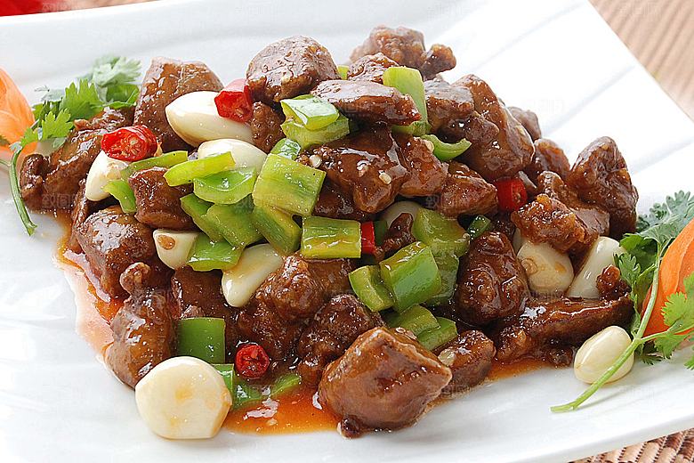 金蒜椒圈烧鹅肝高清图片设计素材