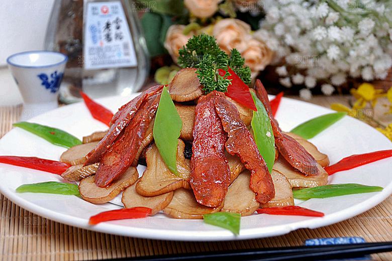 腊肠杏鲍菇高清图片设计素材