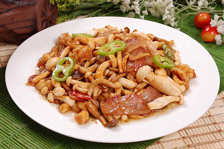腊味小蘑菇高清图片设计素材