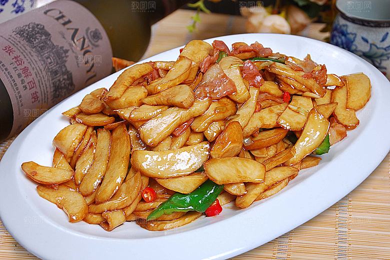 培根杏鲍菇高清图片设计素材