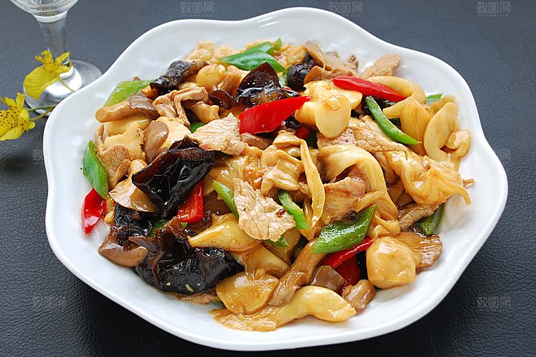 肉炒杂菌菇高清图片设计素材