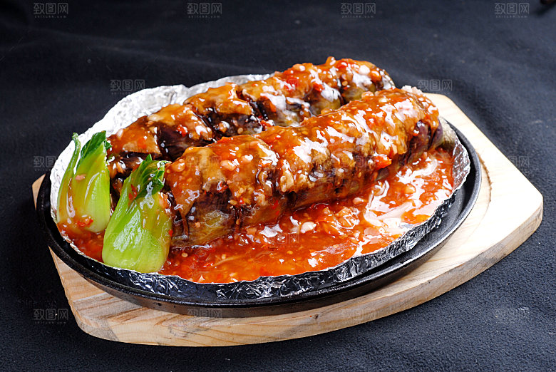 热菜-铁板茄子高清图片设计素材
