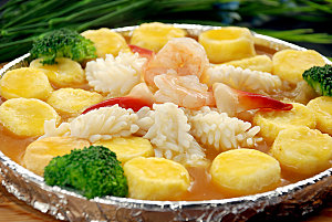板豆腐海鲜烩高清图片设计素材