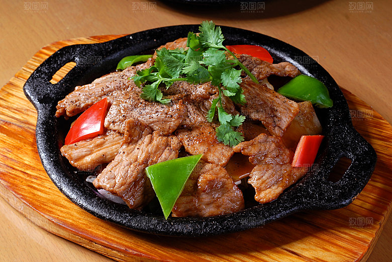 铁板烧-铁板猪肉高清图片设计素材
