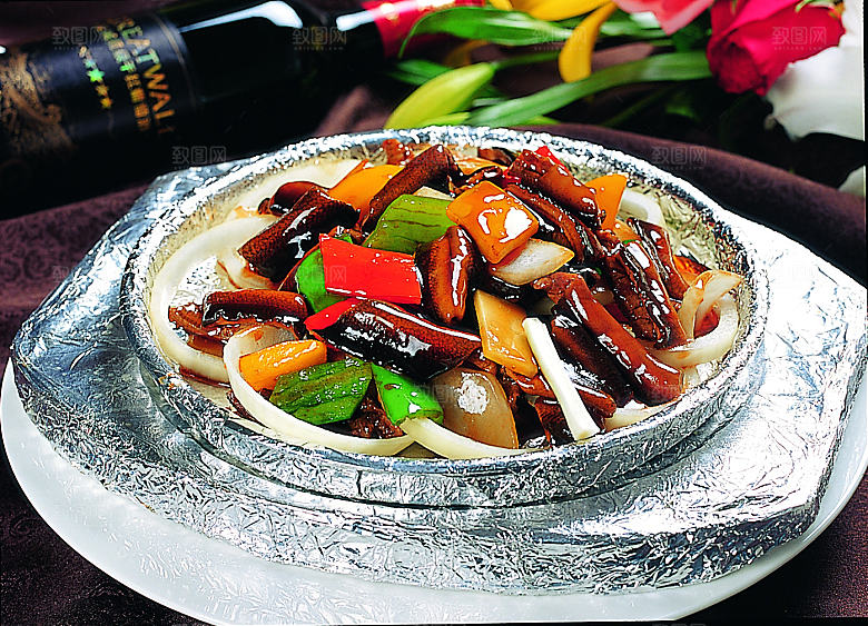 铁板彩椒黄鳝片高清图片设计素材