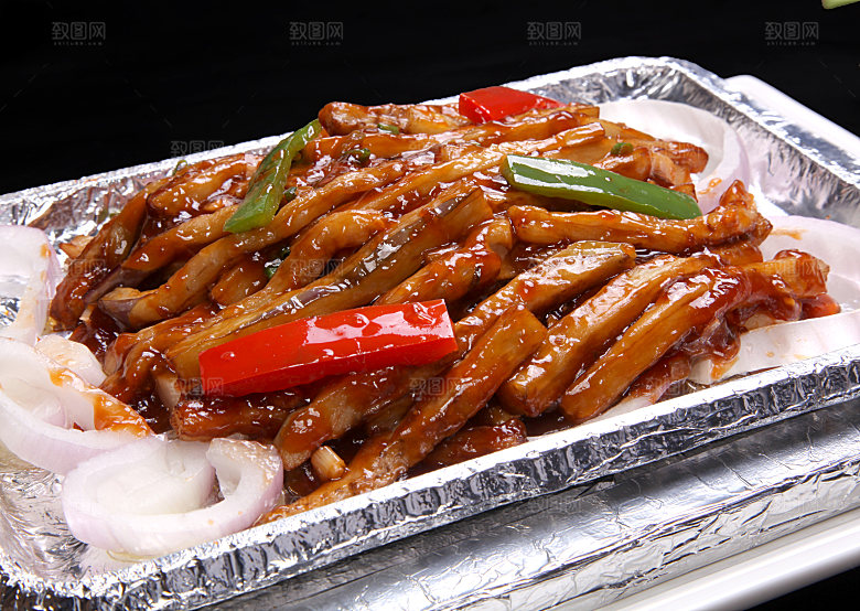 铁板鹅肝酱茄子柳58元每例高清图片设计素