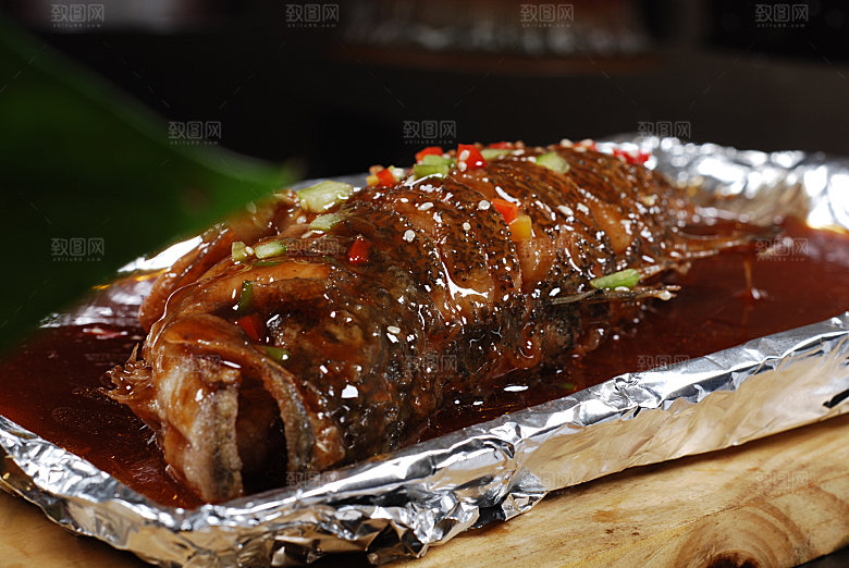 板烧汁鲈鱼高清图片设计素材