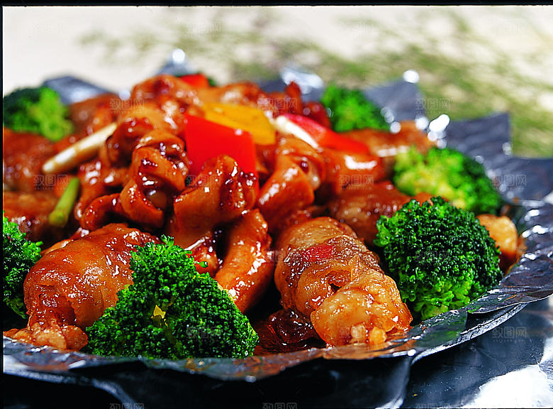 铁板烧汁脆肠肥牛高清图片设计素材