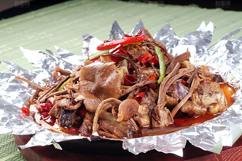热-铁板秘制清远鸡高清图片设计素材