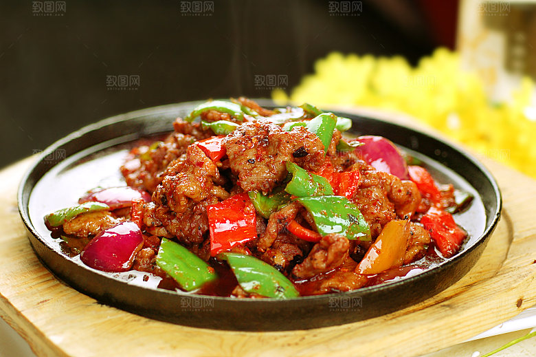 -铁板孜然牛柳高清图片设计素材