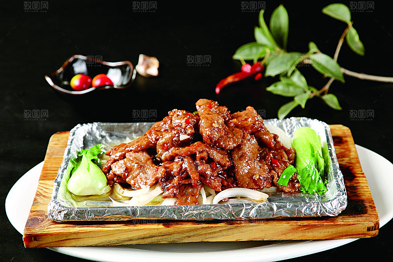 铁板黑椒（蚝油）牛柳 (1)高清图片设计
