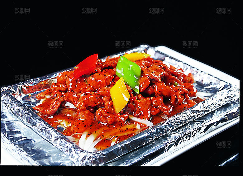 铁板黑椒牛柳高清图片设计素材