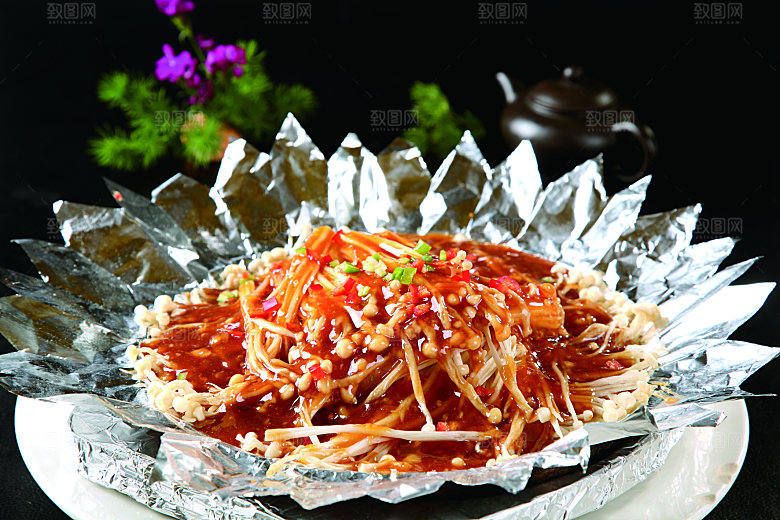 铁板煎鲜菇高清图片设计素材
