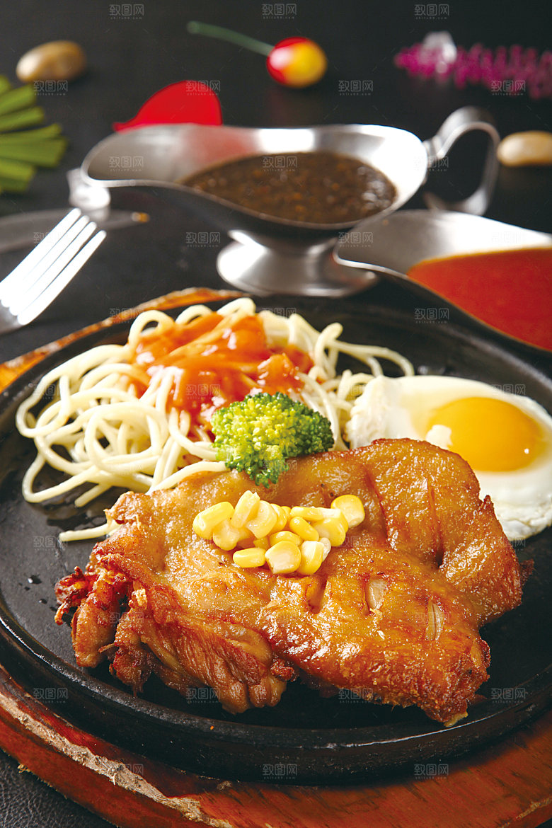 铁板鸡腿排高清图片设计素材