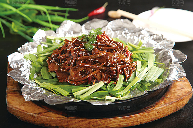铁板韭香茶树菇高清图片设计素材