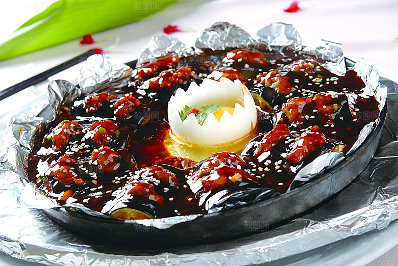 铁板烧茄子高清图片设计素材