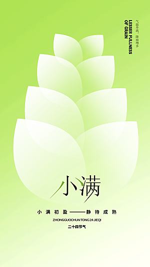 小满节气简约创意全屏海报