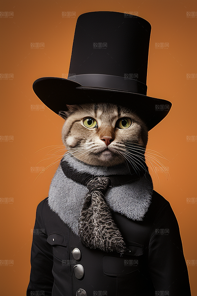 穿衣服的猫图片素材