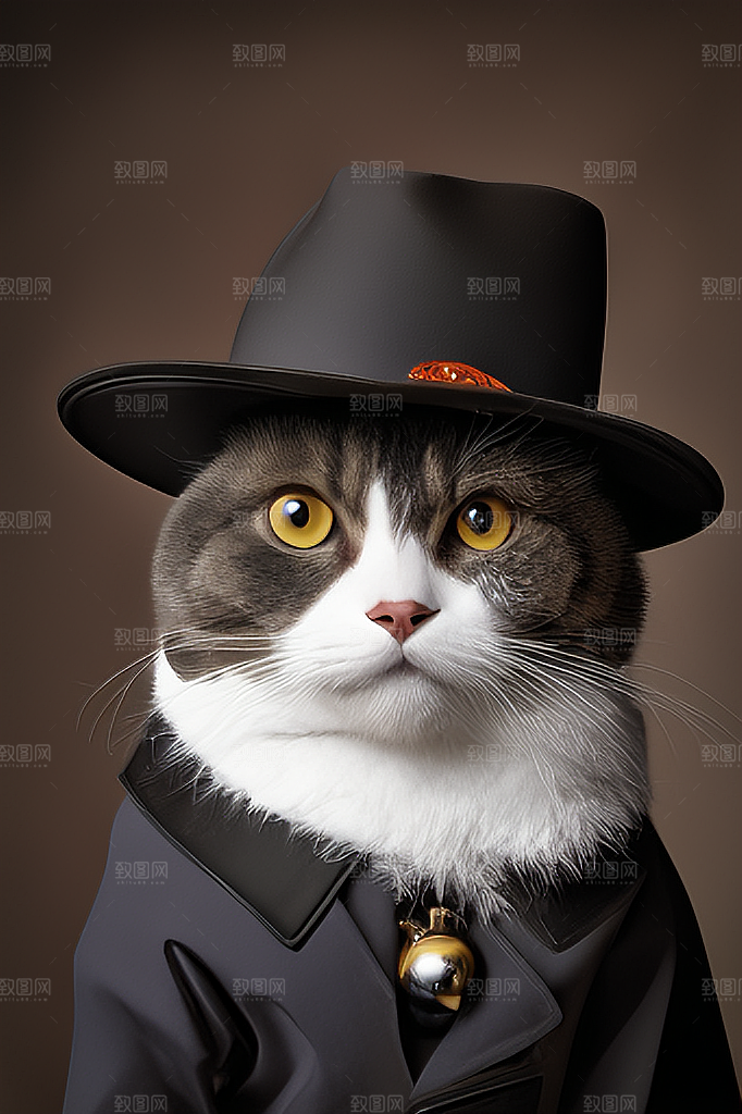 穿衣服的猫图片素材