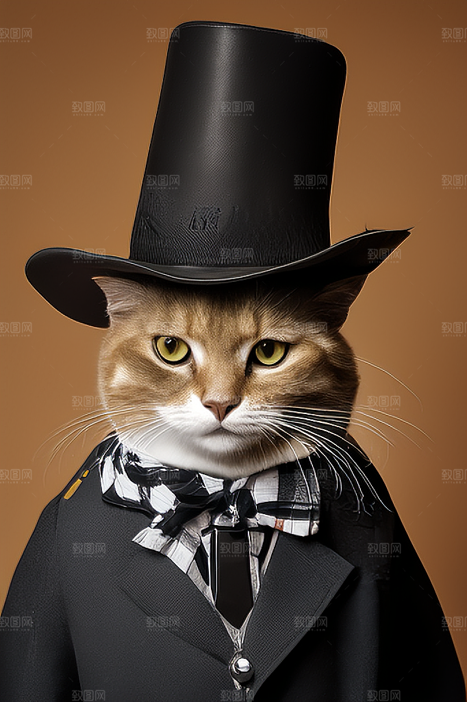 穿衣服的猫图片素材