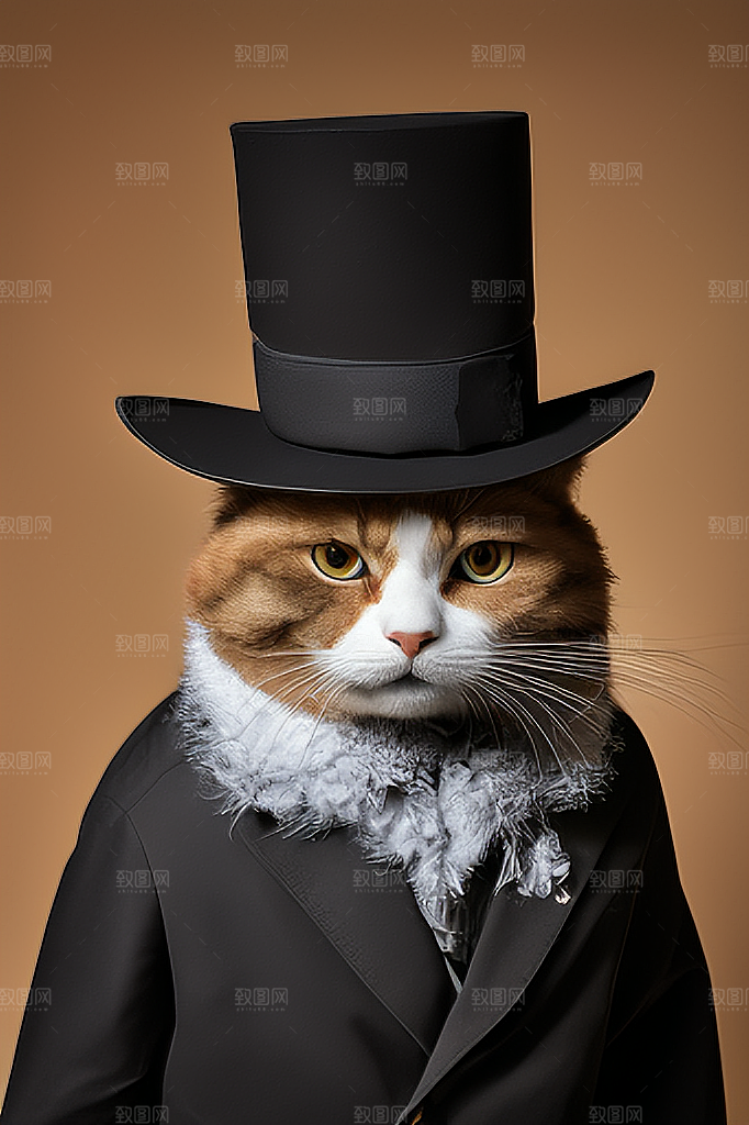 穿衣服的猫图片素材