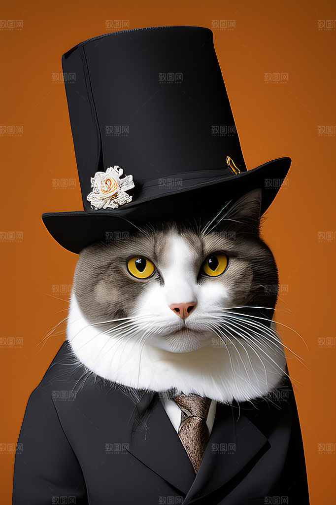 穿衣服的猫图片素材