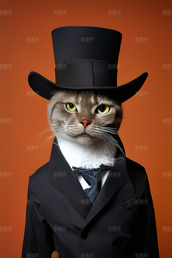穿衣服的猫图片素材