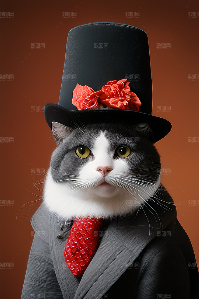 穿衣服的猫图片素材