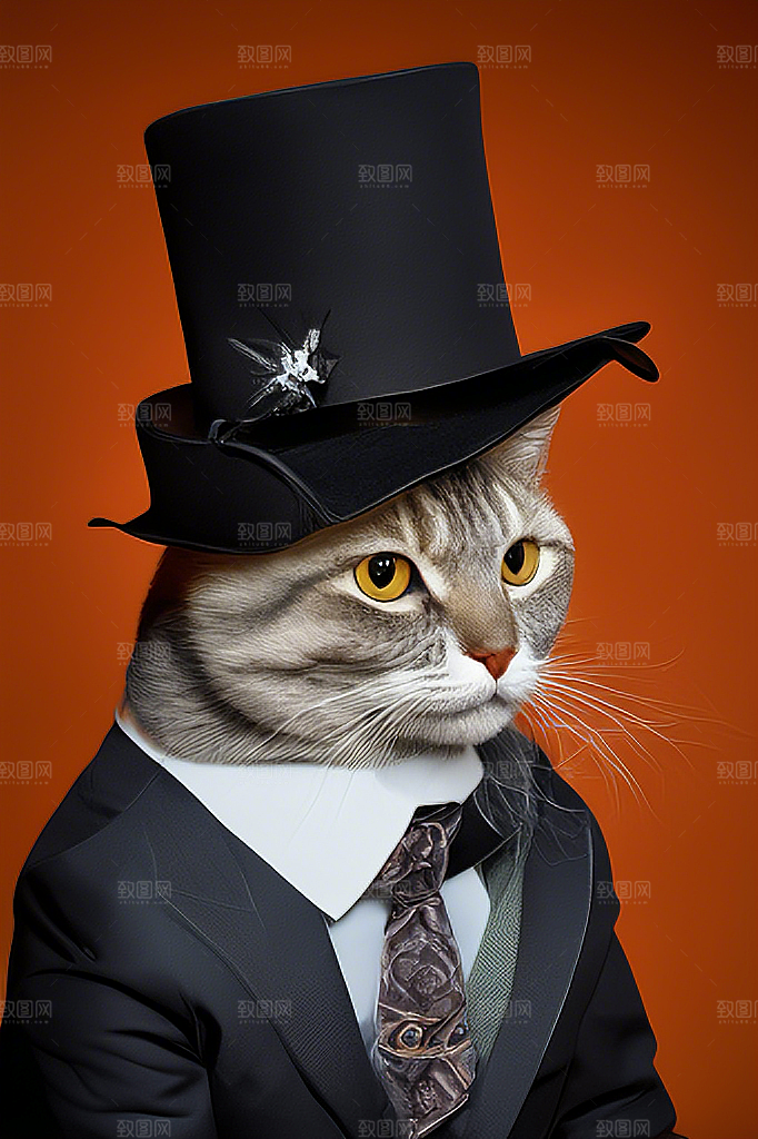 穿衣服的猫图片素材