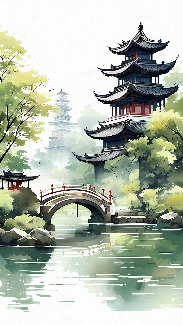 中国风湖景风光图片