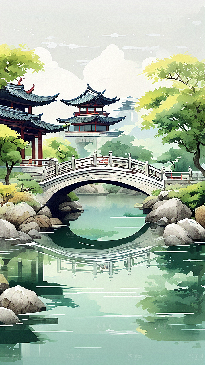中国风湖景风光图片