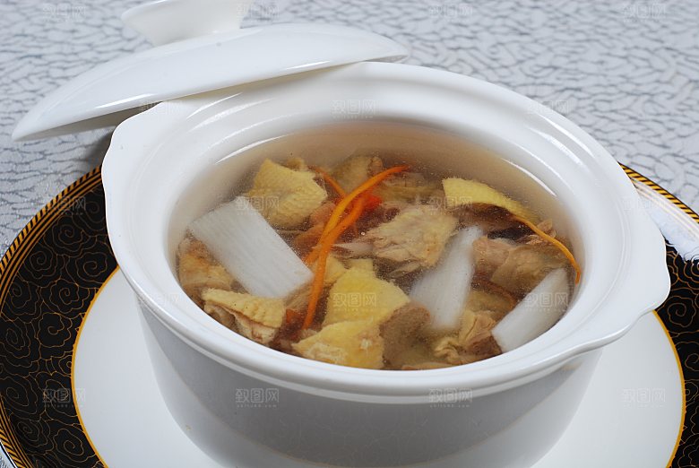 虫草花炖乳餐饮高清图片素材