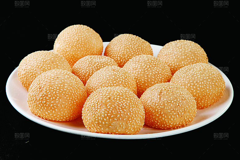 空心麻团餐饮高清图片素材