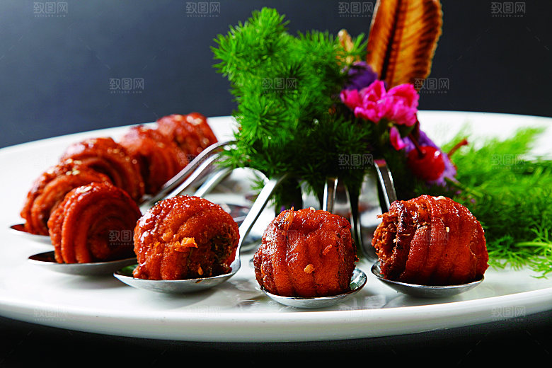 风味带鱼卷餐饮高清图片素材