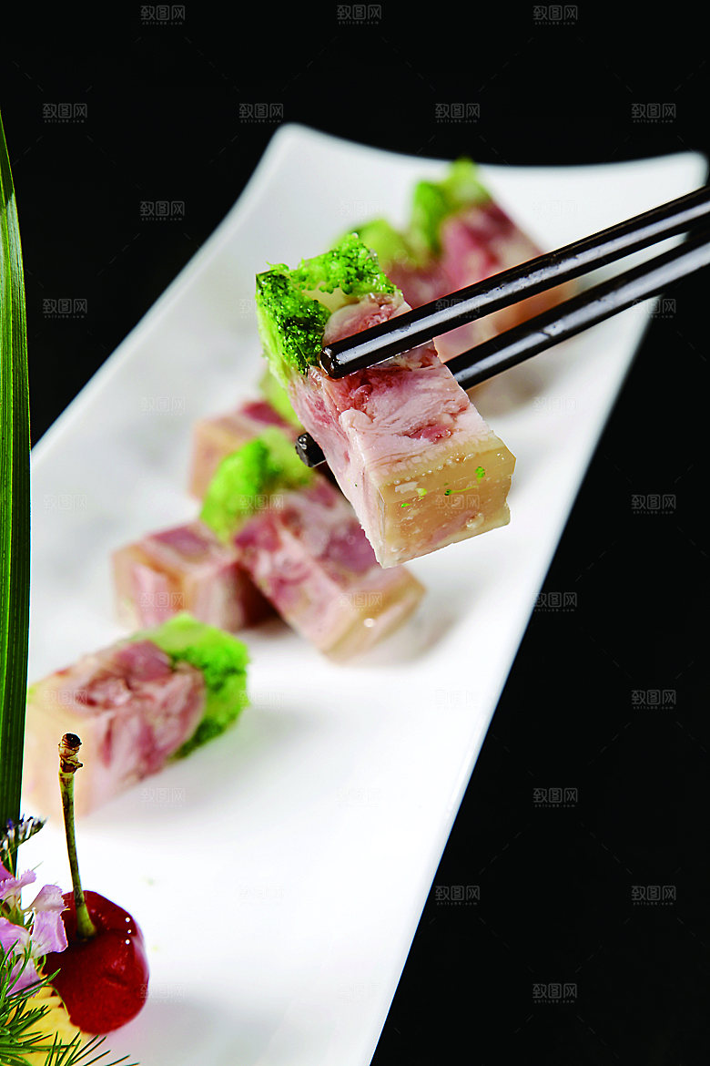 碧绿水晶蹄餐饮高清图片素材