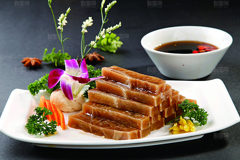 秘制驴皮冻餐饮高清图片素材