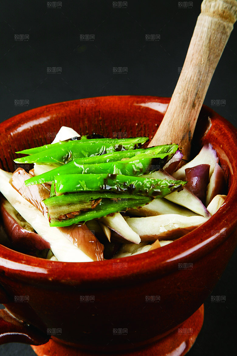 蒜缸茄子餐饮高清图片素材