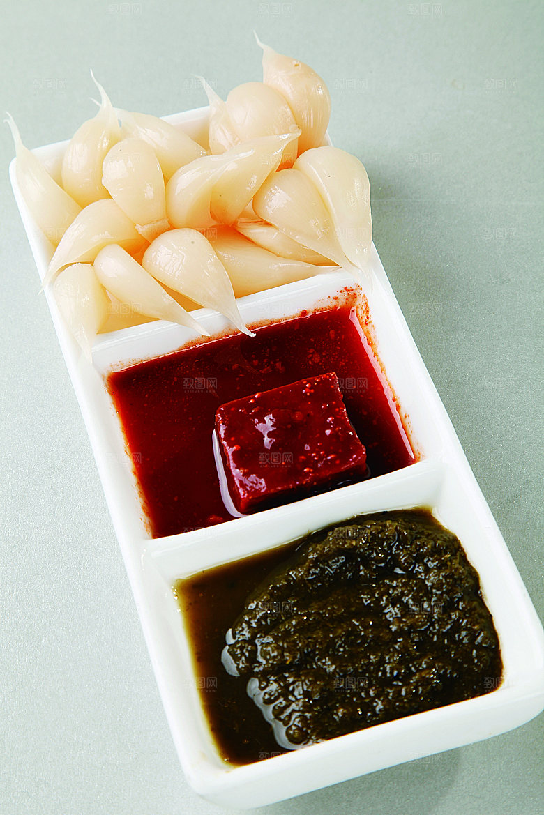 韭花 糖蒜 腐乳餐饮高清图片素材