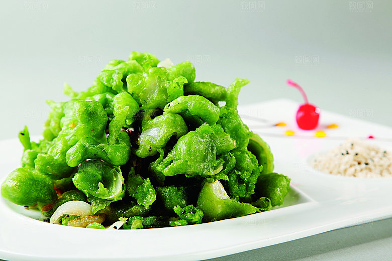 韭香翡翠百合餐饮高清图片素材