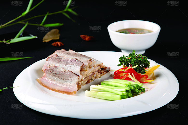 蒜泥土猪肉餐饮高清图片素材