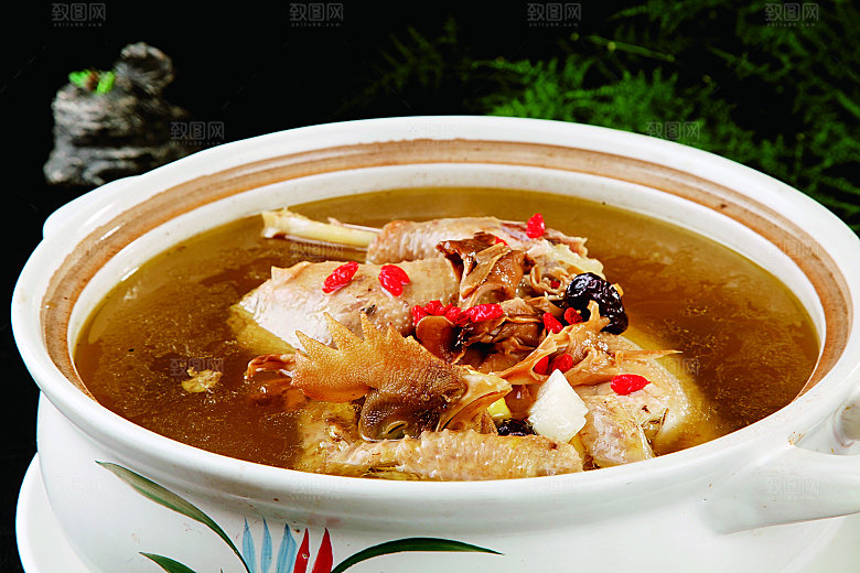 砂锅滋补煲柴鸡餐饮高清图片素材