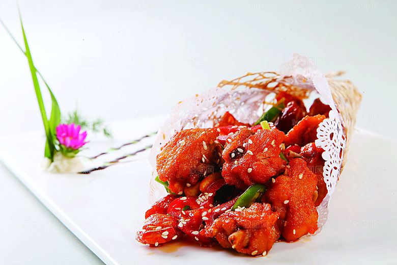 飘香辣仔鸡餐饮高清图片素材
