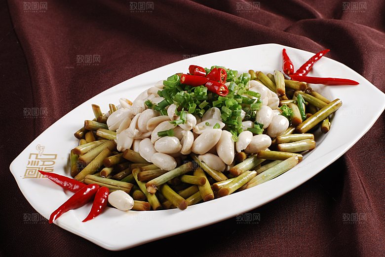 蒜苔花生餐饮高清图片素材