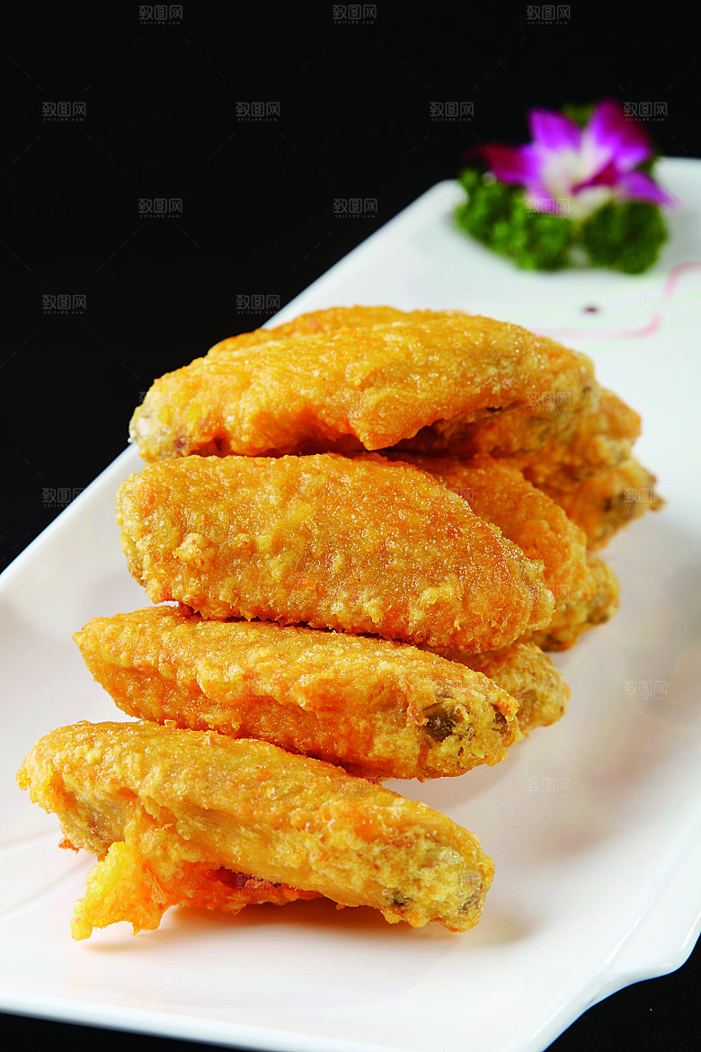 蒜香鸡中翅 餐饮高清图片素材