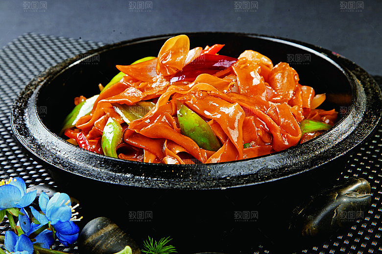 石锅鲍鱼菇餐饮高清图片素材