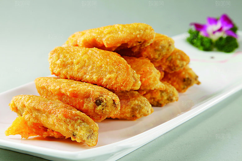 蒜香鸡中翅餐饮高清图片素材