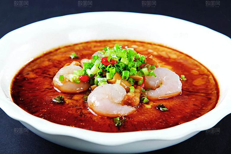 虾仁蒸水餐饮高清图片素材