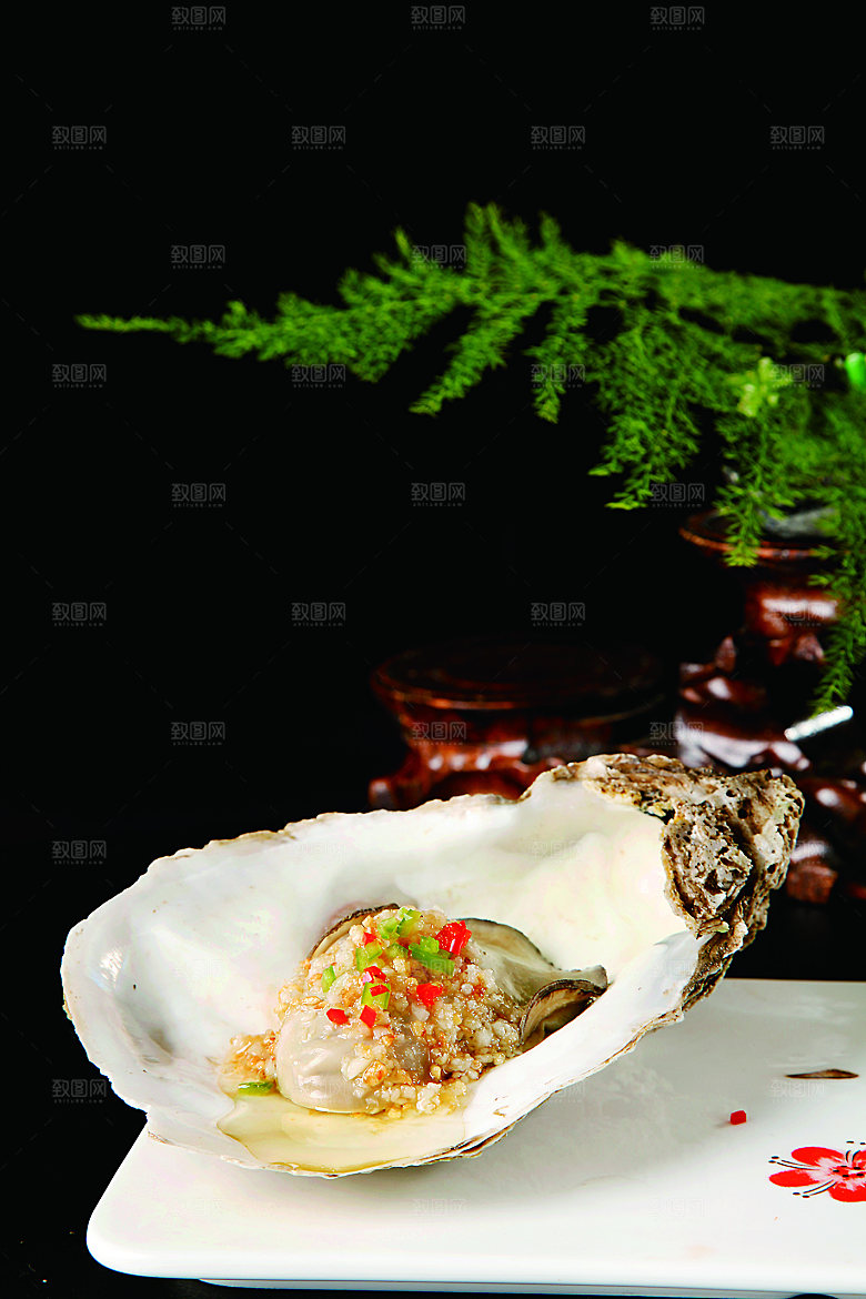 碳烤生蚝餐饮高清图片素材