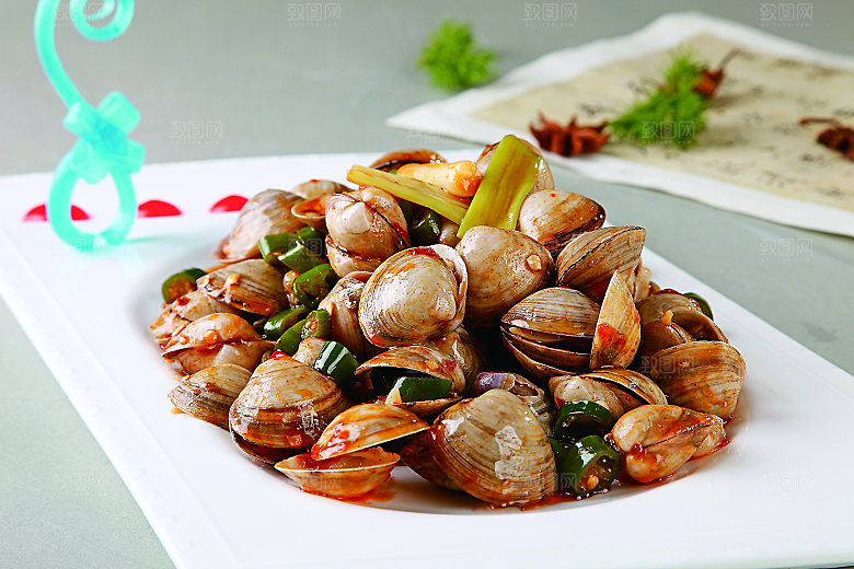 香辣蛤蜊餐饮高清图片素材